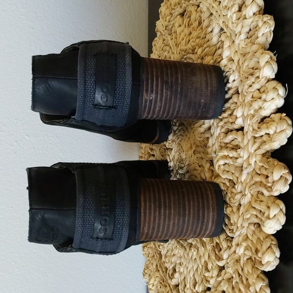 Sorel Addington Strap Block Heel Bootie Black Size 9 - Picture 4 of 10